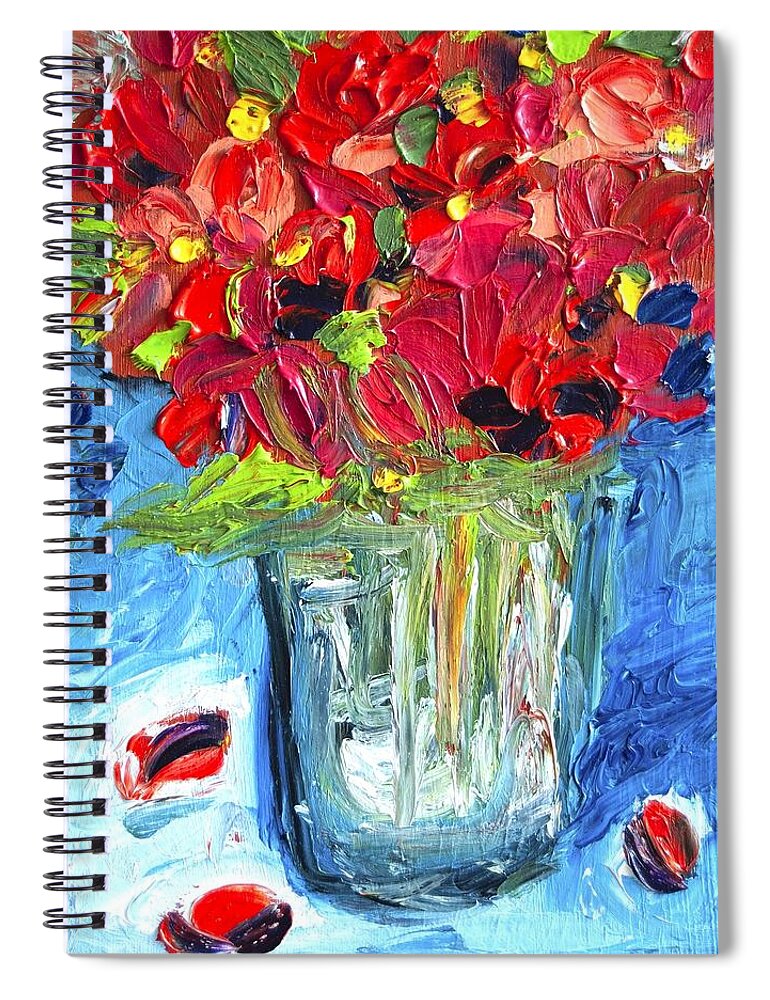 Flowers Spiral Notebook featuring the painting Mamma Mia by Chiara Magni