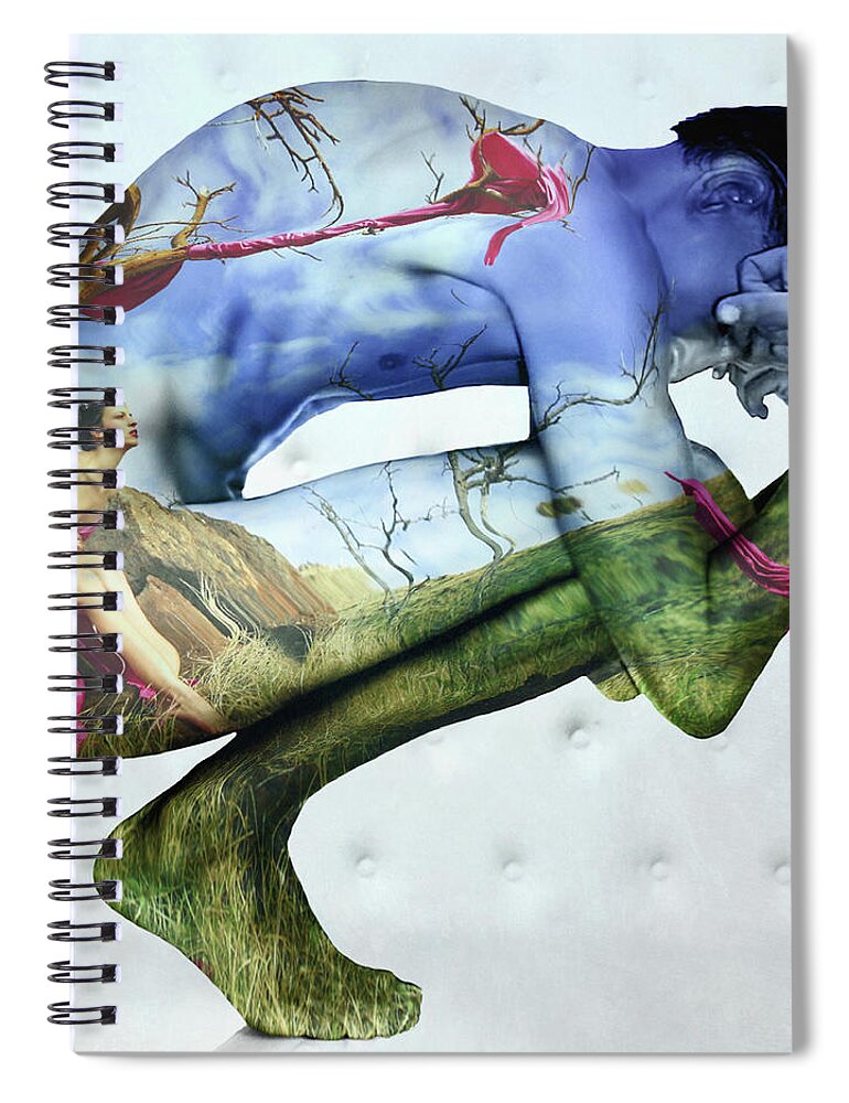 Mature Adult Spiral Notebook featuring the photograph Man Thinking by M Sweet