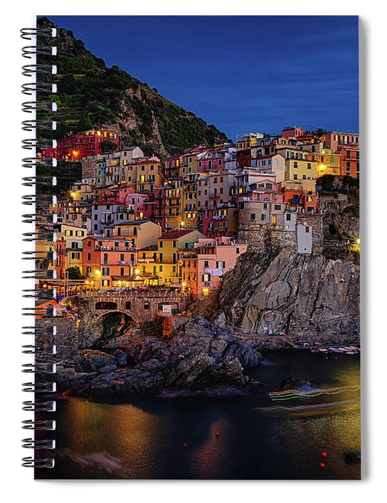 Cinque Terre Spiral Notebook featuring the photograph Manarola by Raf Winterpacht