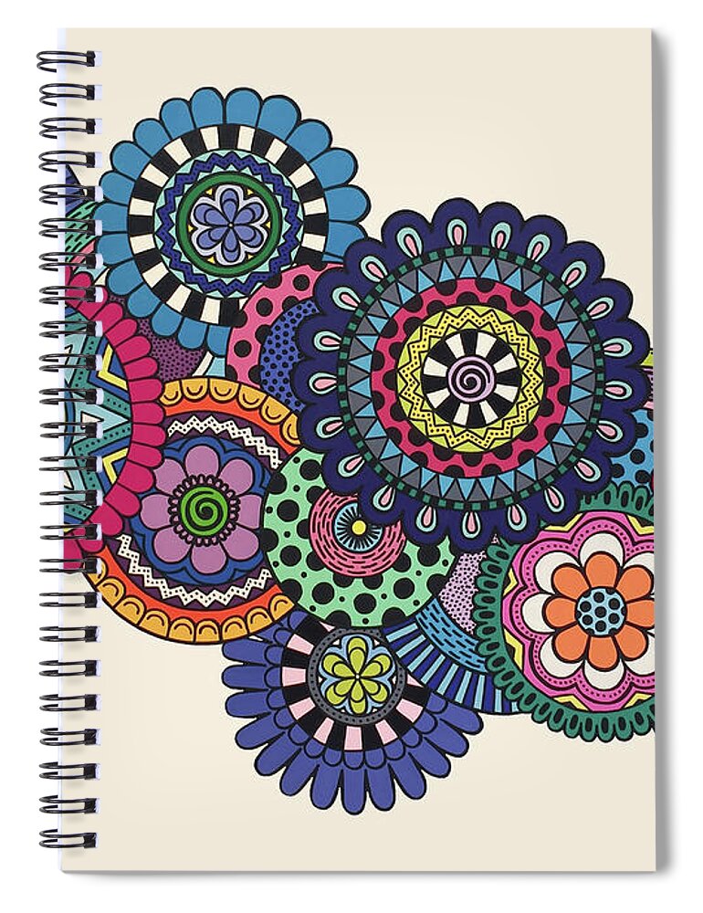 Mandala Spiral Notebook featuring the painting Mandalas on Ivory by Beth Ann Scott