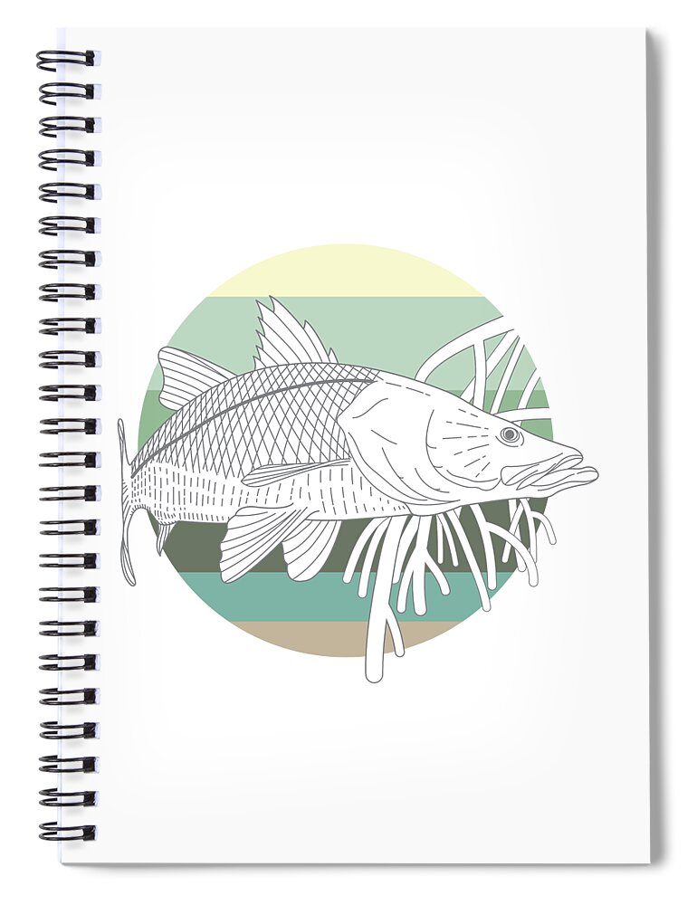 Snook Spiral Notebook featuring the digital art Mangrove Marauder by Kevin Putman