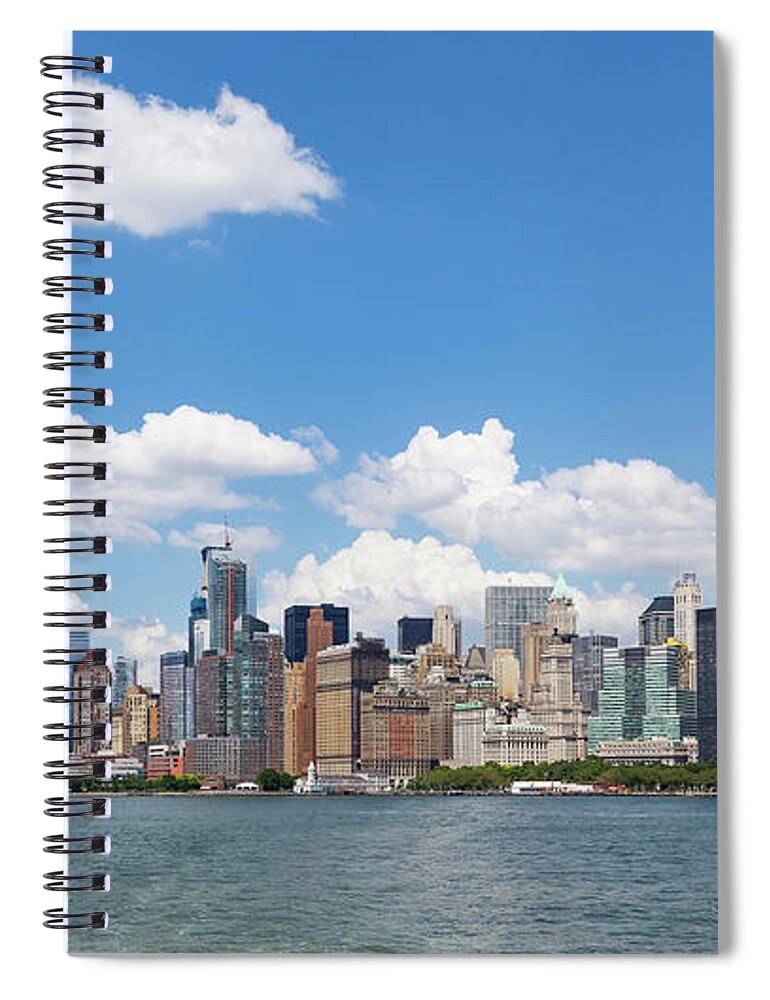 Manhattan Skyline Spiral Notebook featuring the photograph Manhattan Skyline by Sanjeev Singhal