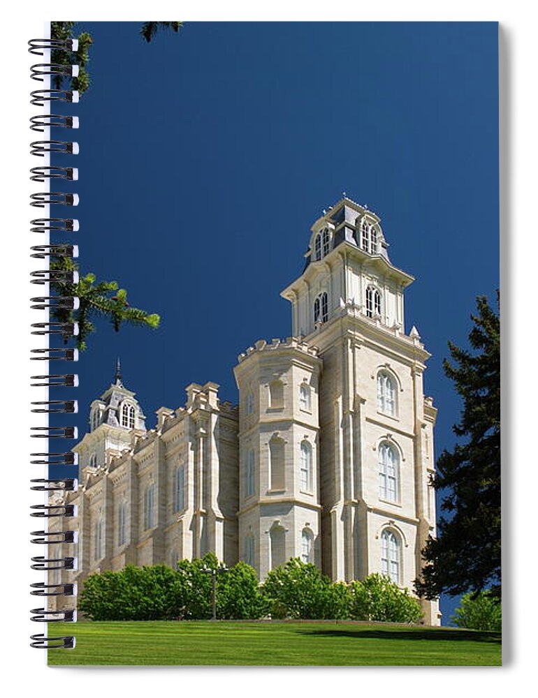Temple Spiral Notebook featuring the photograph Manti Utah Temple by Nathan Abbott