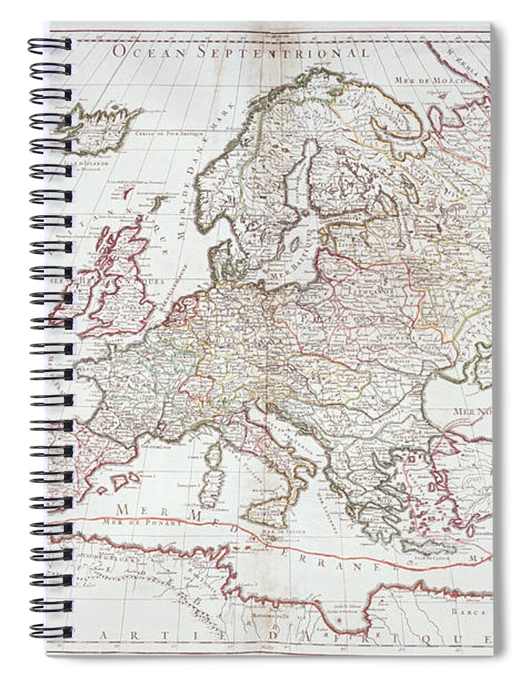 Europe Spiral Notebook featuring the digital art Map Of Europe by Fototeca Gilardi
