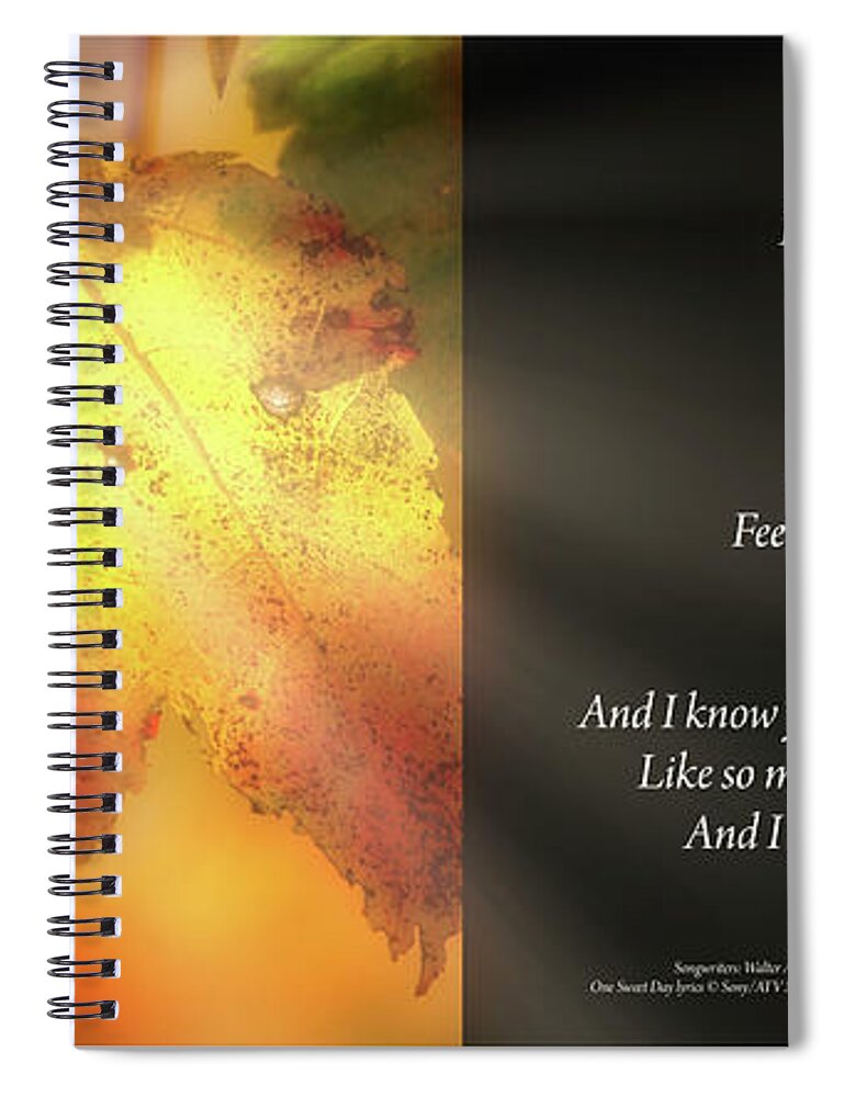 Maple Leaf Spiral Notebook featuring the digital art Maple Leaf in Autumn, by A Macarthur Gurmankin