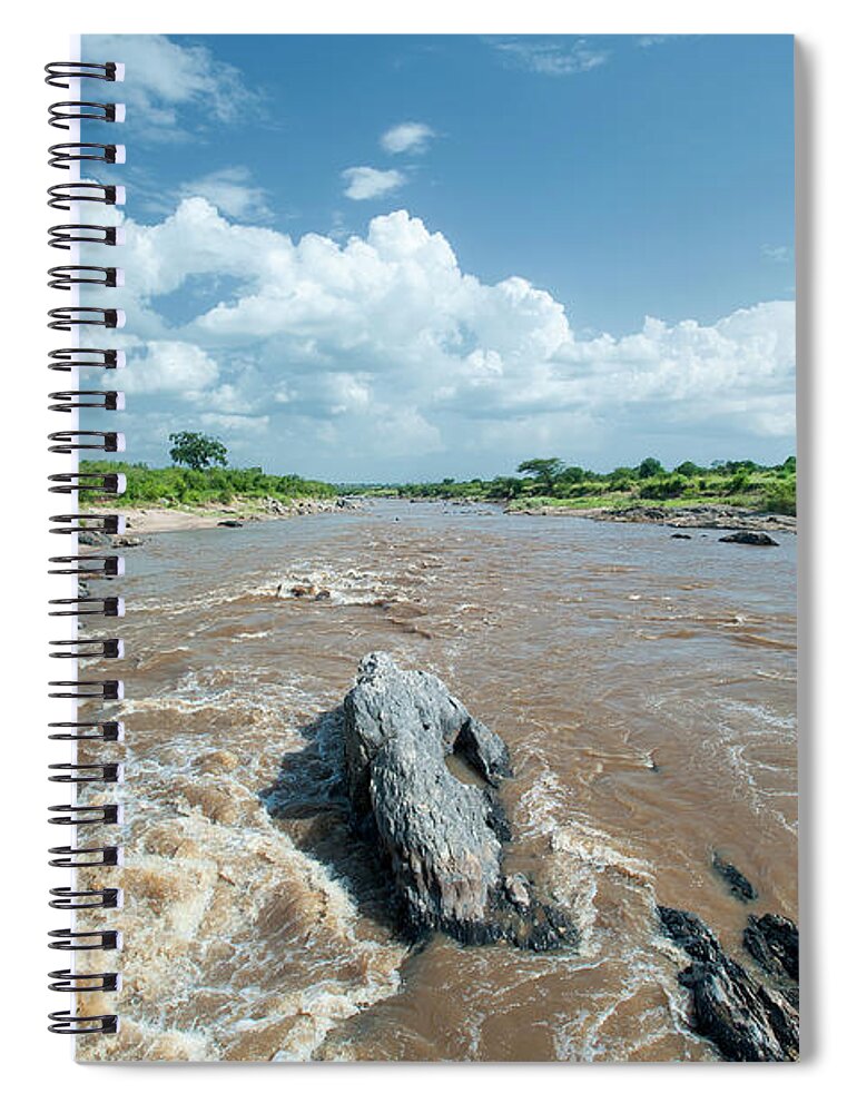 Scenics Spiral Notebook featuring the photograph Mara River In The Serengetimasaimara by Guenterguni