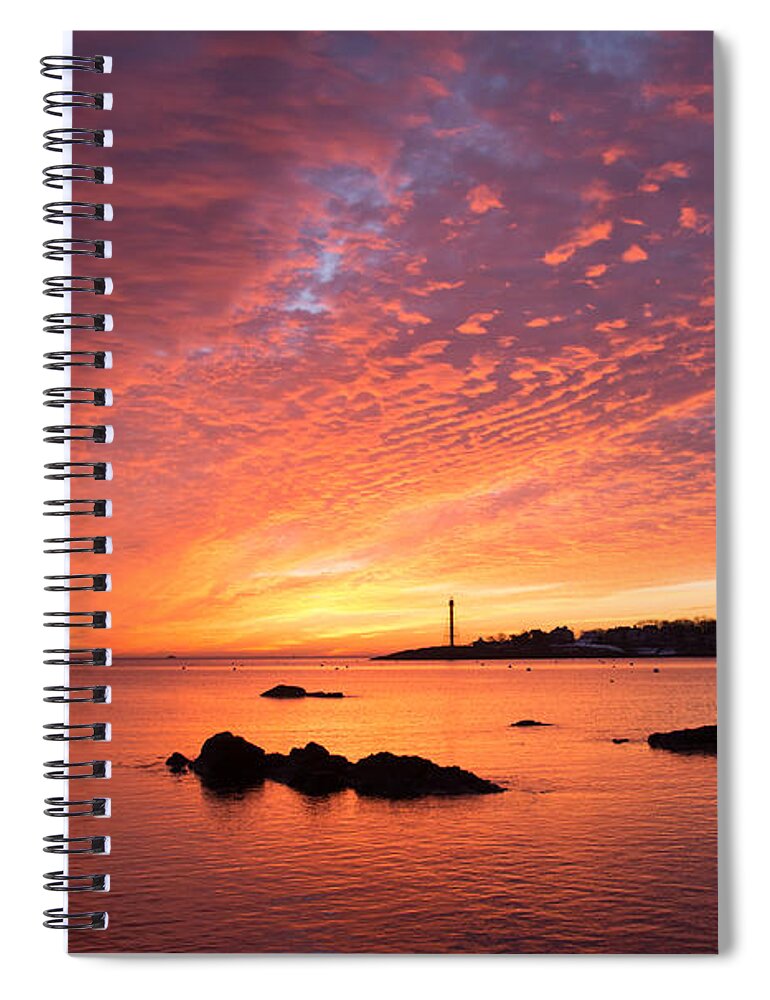Sunrise Spiral Notebook featuring the photograph Marblehead Sunrise by Linda Bonaccorsi