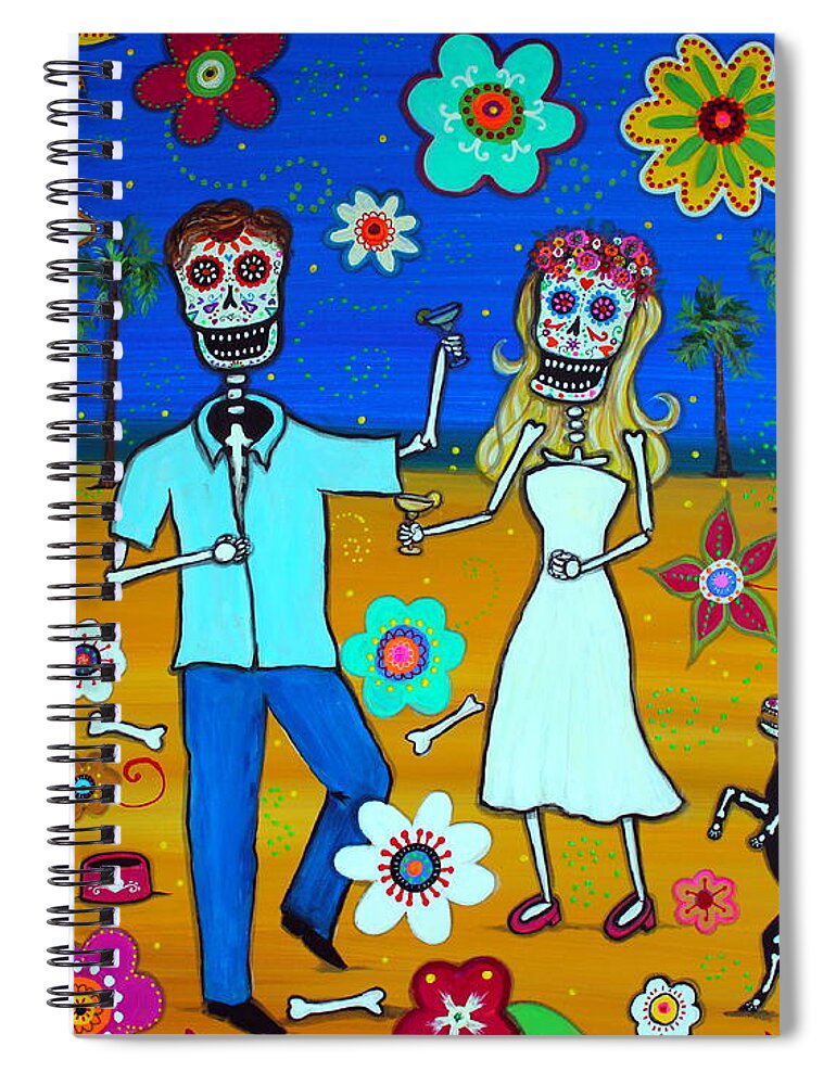 Margarita Spiral Notebook featuring the painting Margaritas in the Desert by Pristine Cartera Turkus