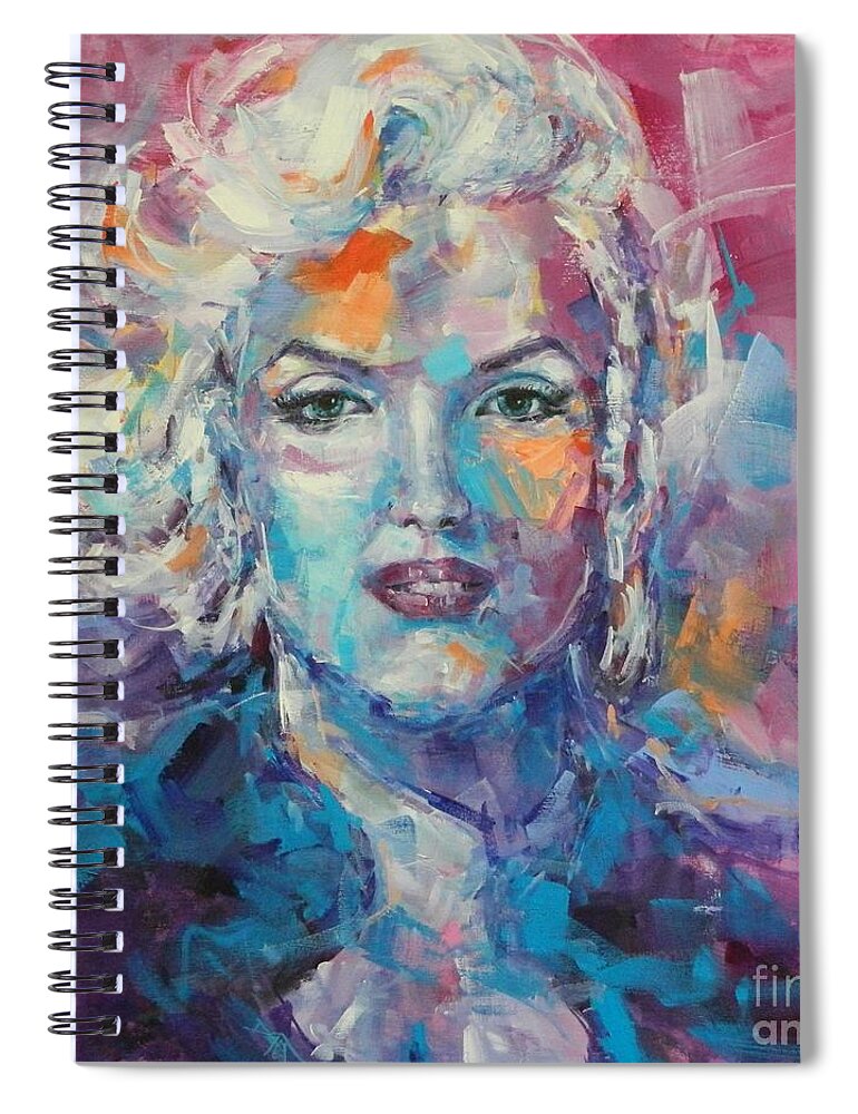 Marilyn Spiral Notebook featuring the painting Marilyn #4 by Dan Campbell