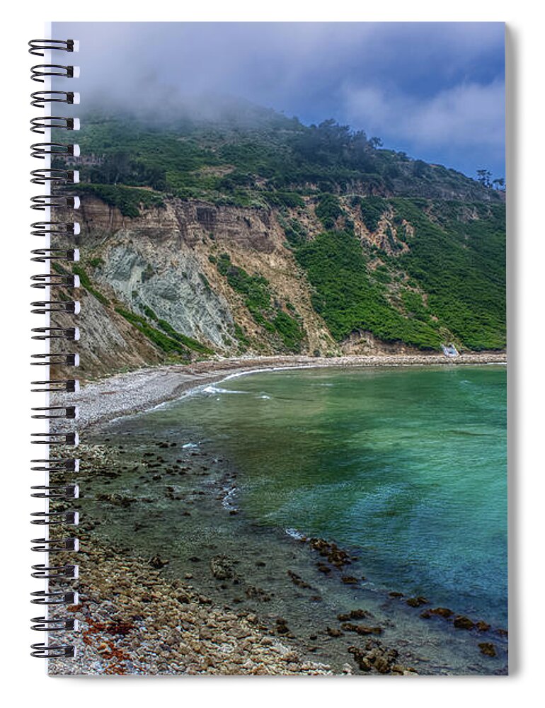 Beach Spiral Notebook featuring the photograph Marine Layer over Bluff Cove by Andy Konieczny