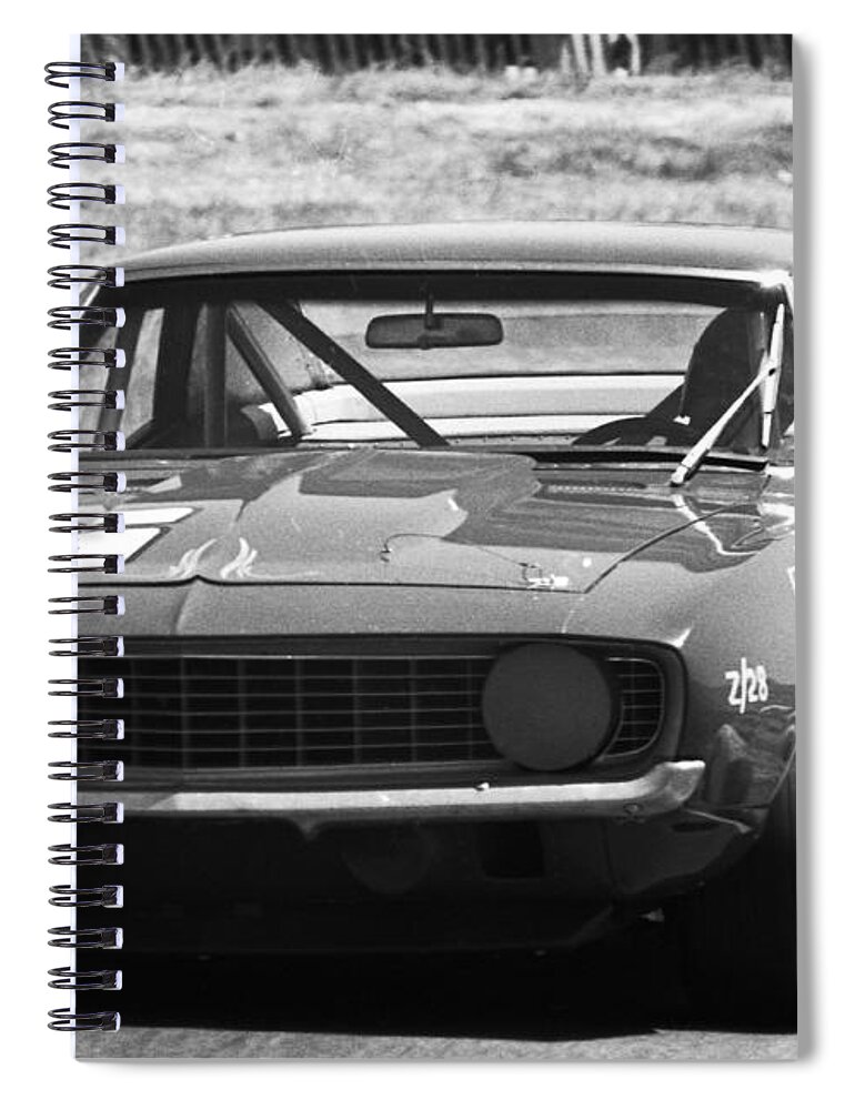 Mark Donohue Spiral Notebook featuring the photograph Mark Donohue turn 9 by Dave Allen
