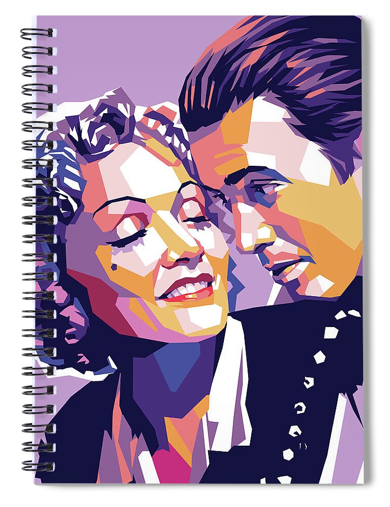 James Stewart Spiral Notebook featuring the digital art Marlene Dietrich and James Stewart by Movie World Posters
