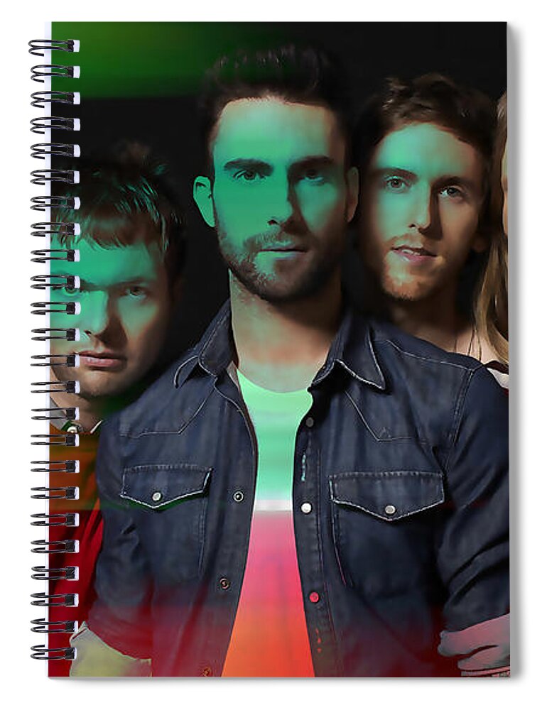 Maroon 5 Spiral Notebook featuring the digital art Maroon 5 Painting by Marvin Blaine
