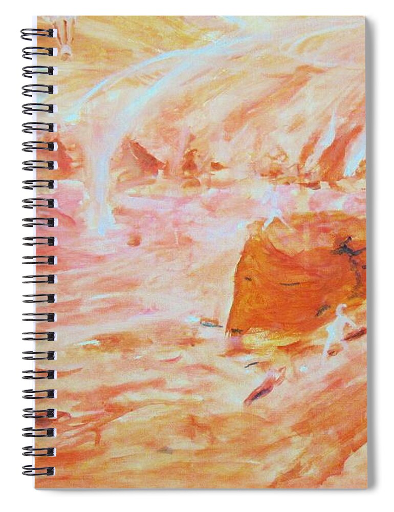 Martian Spiral Notebook featuring the painting Martian Dust Storm by Stanley Morganstein
