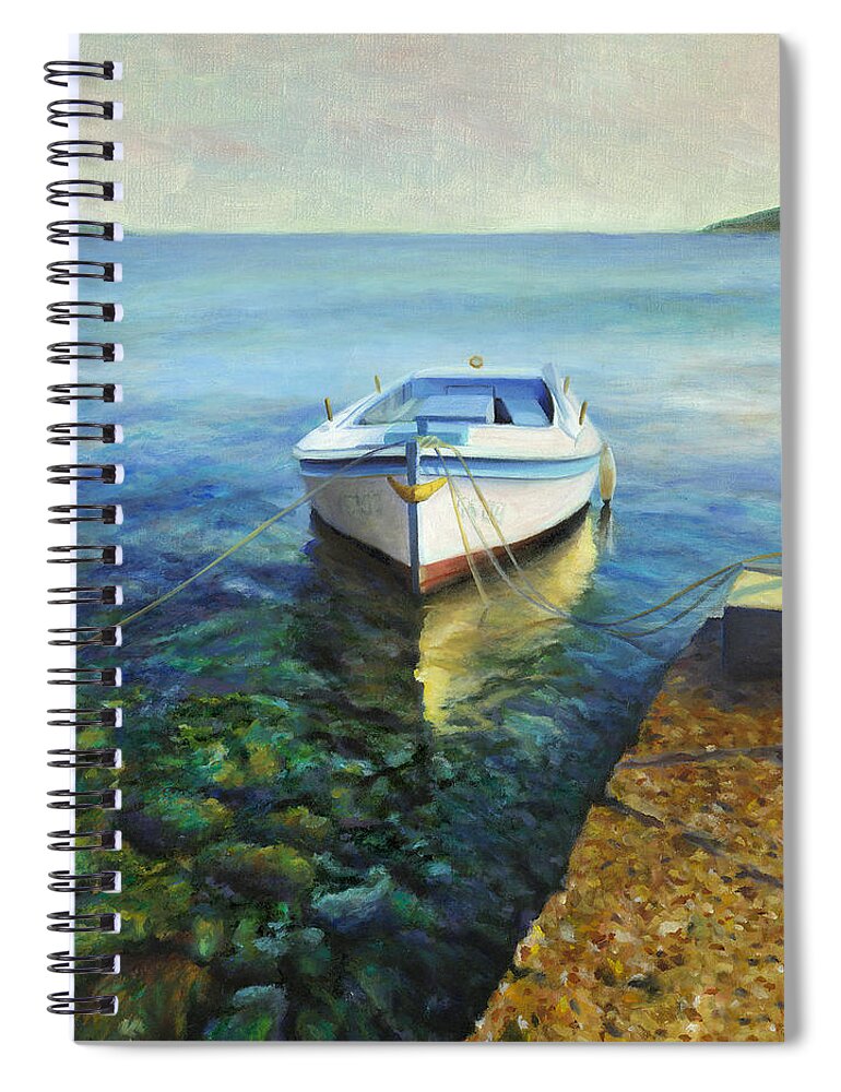 Seascape Spiral Notebook featuring the painting Martinscica by Joe Maracic