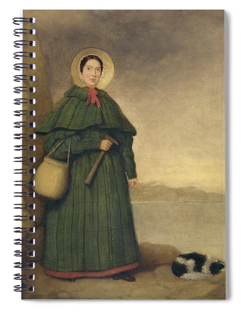 1799-1847 Spiral Notebook featuring the painting Mary Anning 1799-1847 by The Natural History Museum