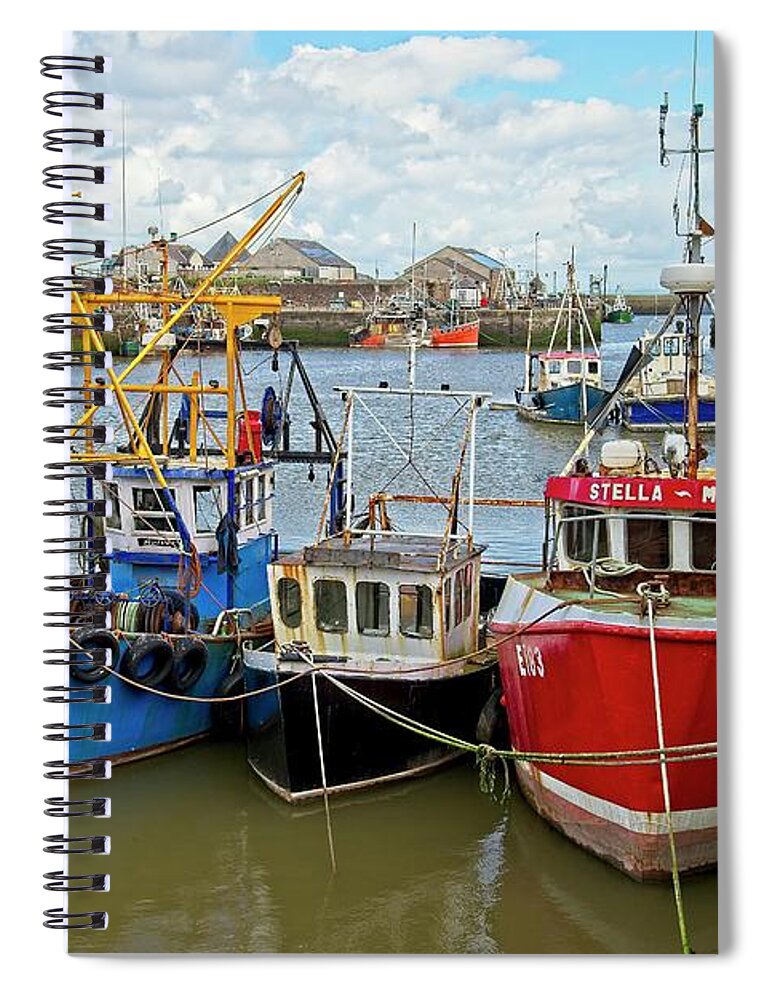 Maryport Spiral Notebook featuring the photograph Maryport Fishing Boats Cumbria by Martyn Arnold