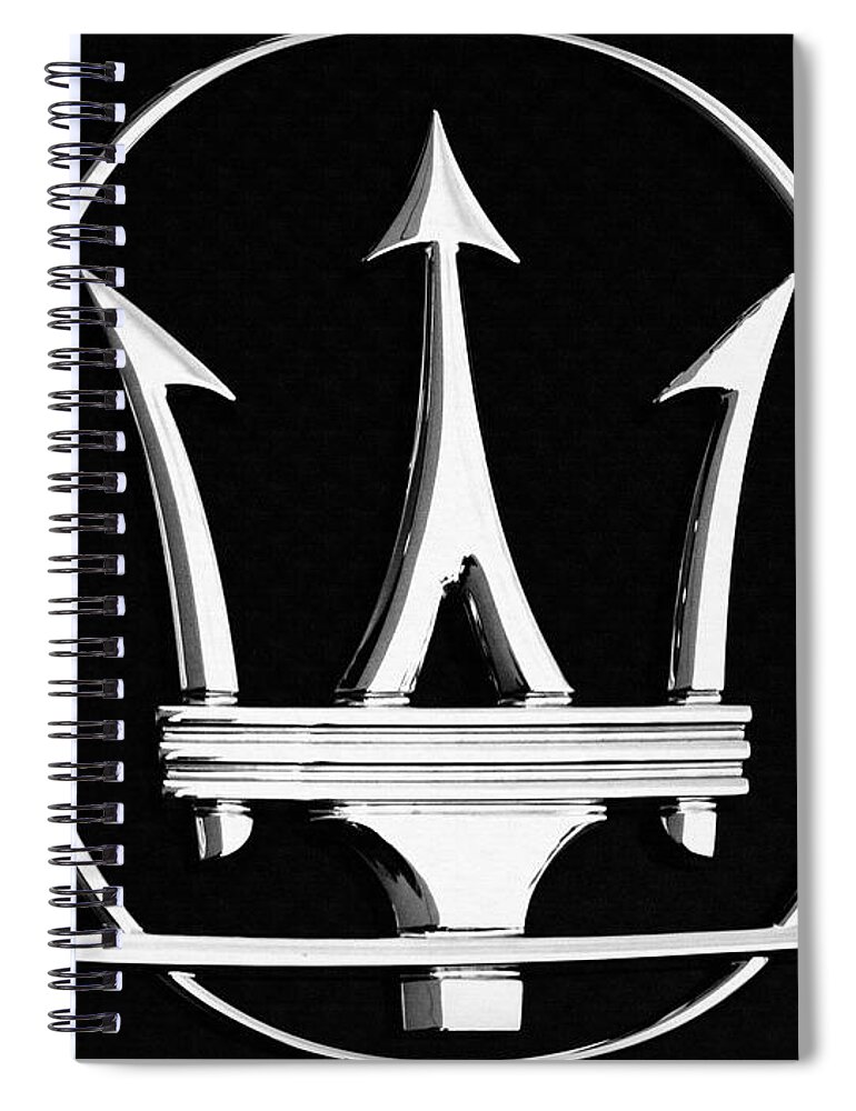 Maserati Spiral Notebook featuring the photograph Maserati's Trident badge by Stefano Senise