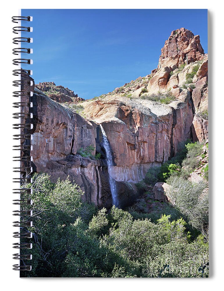 Mountain Spiral Notebook featuring the photograph Massacre Trail Waterfall by Martin Konopacki