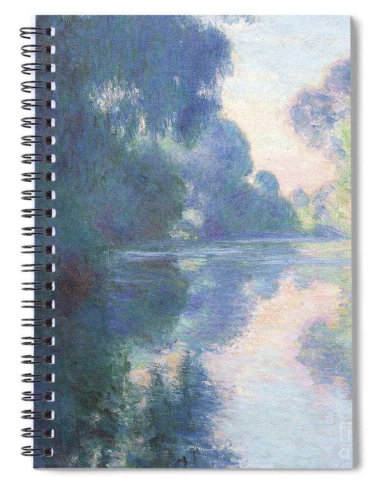 Impressionist Spiral Notebook featuring the painting Matinee sur la Seine, 1897 by Claude Monet