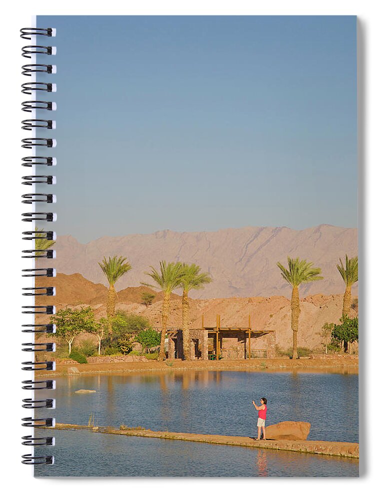 Scenics Spiral Notebook featuring the photograph Mature Adult On Thin Strip Of Land Near by Barry Winiker