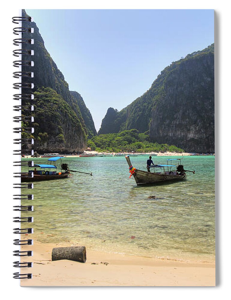 Scenics Spiral Notebook featuring the photograph Maya Bay At Phi Phi Leh Island by Massimo Pizzotti