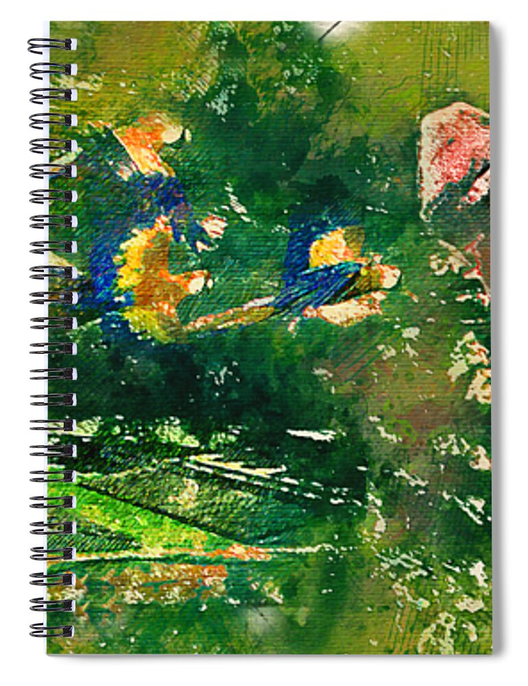 Mayan Spiral Notebook featuring the painting Mayan world by Carlos Paredes Grogan
