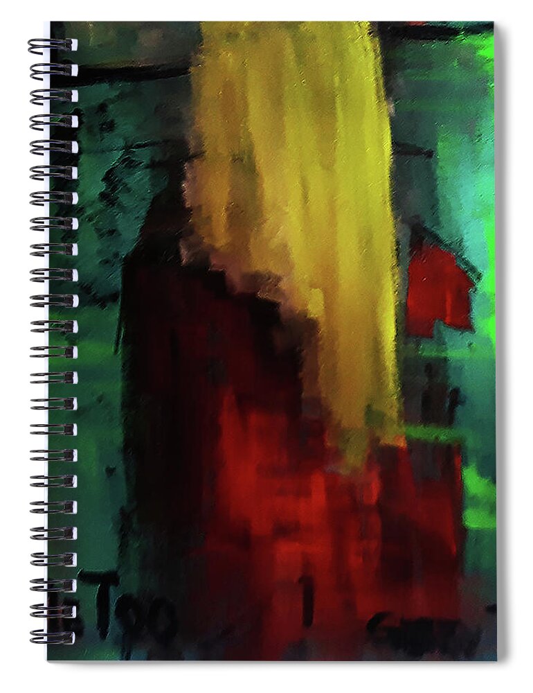 Facemask Spiral Notebook featuring the painting Me Too by Gabby Tary