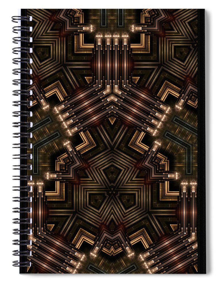 Mech Spiral Notebook featuring the digital art Mech Tech WPO Fractal Art Kali by Rolando Burbon