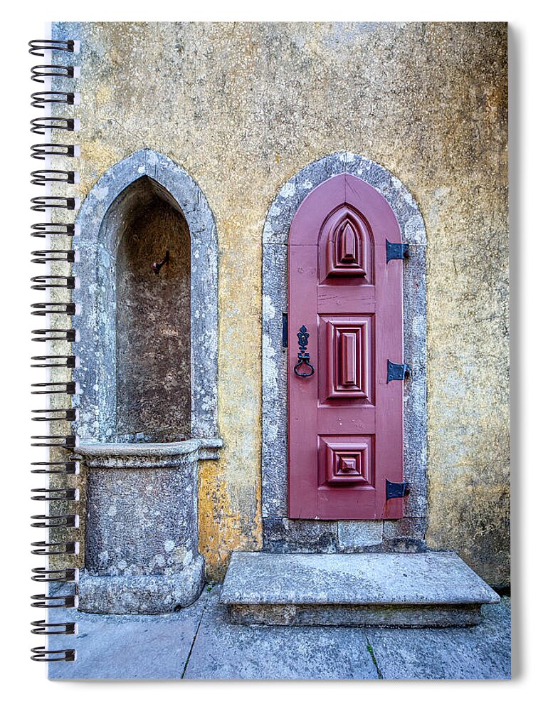 David Letts Spiral Notebook featuring the photograph Medieval Red Door by David Letts