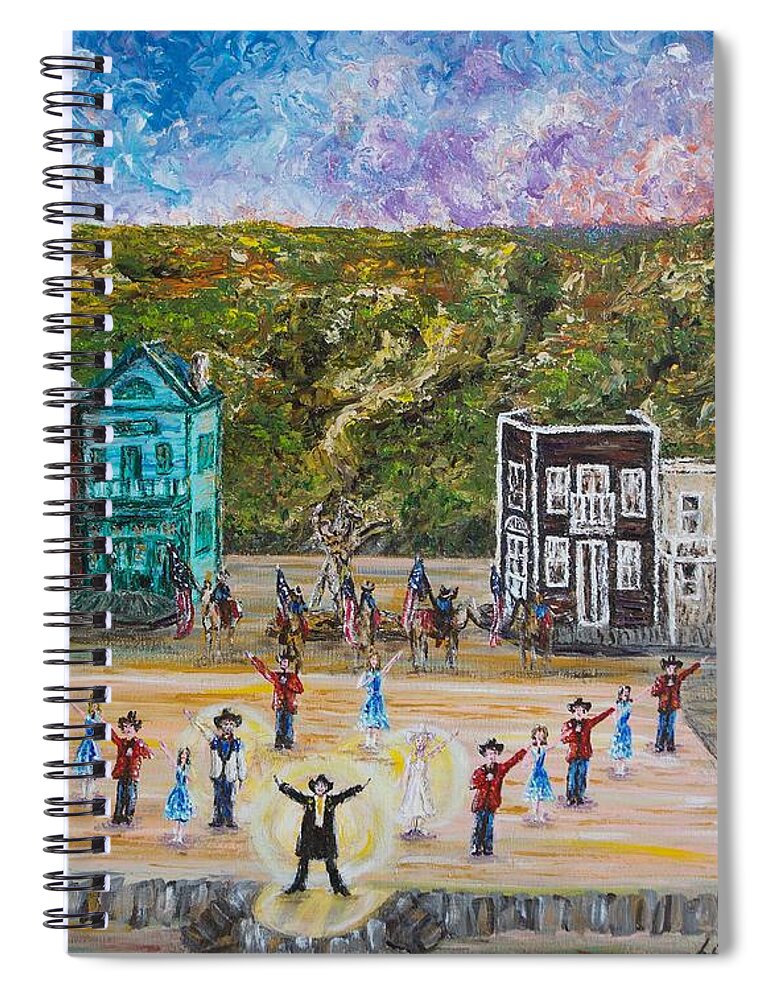 Medora Spiral Notebook featuring the painting Medora Finale SOLD by Linda Donlin