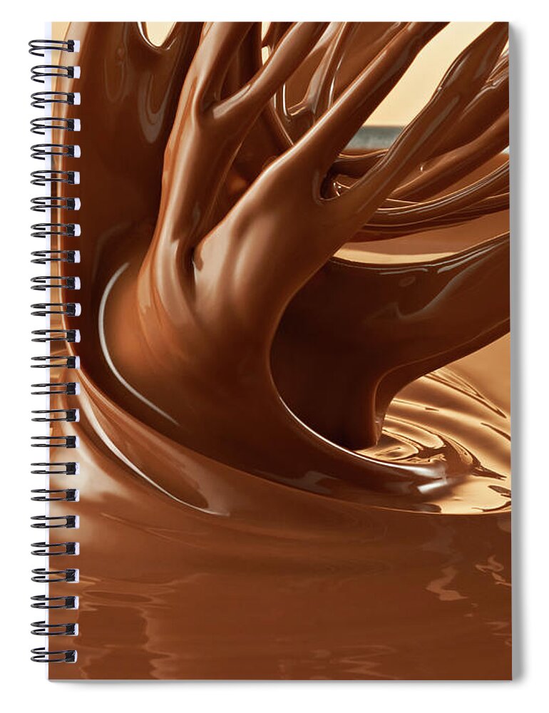 Melting Spiral Notebook featuring the photograph Melted Chocolate Wwhisk by Jack Andersen