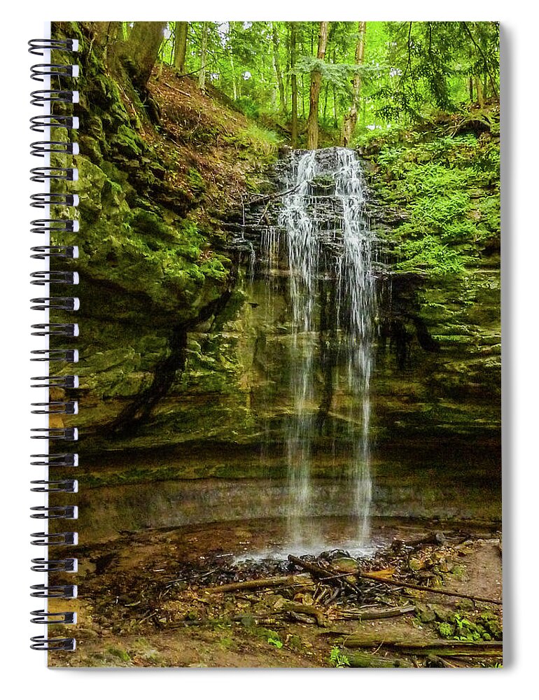 National Lakeshore Spiral Notebook featuring the photograph Memorial Falls by Joe Kopp