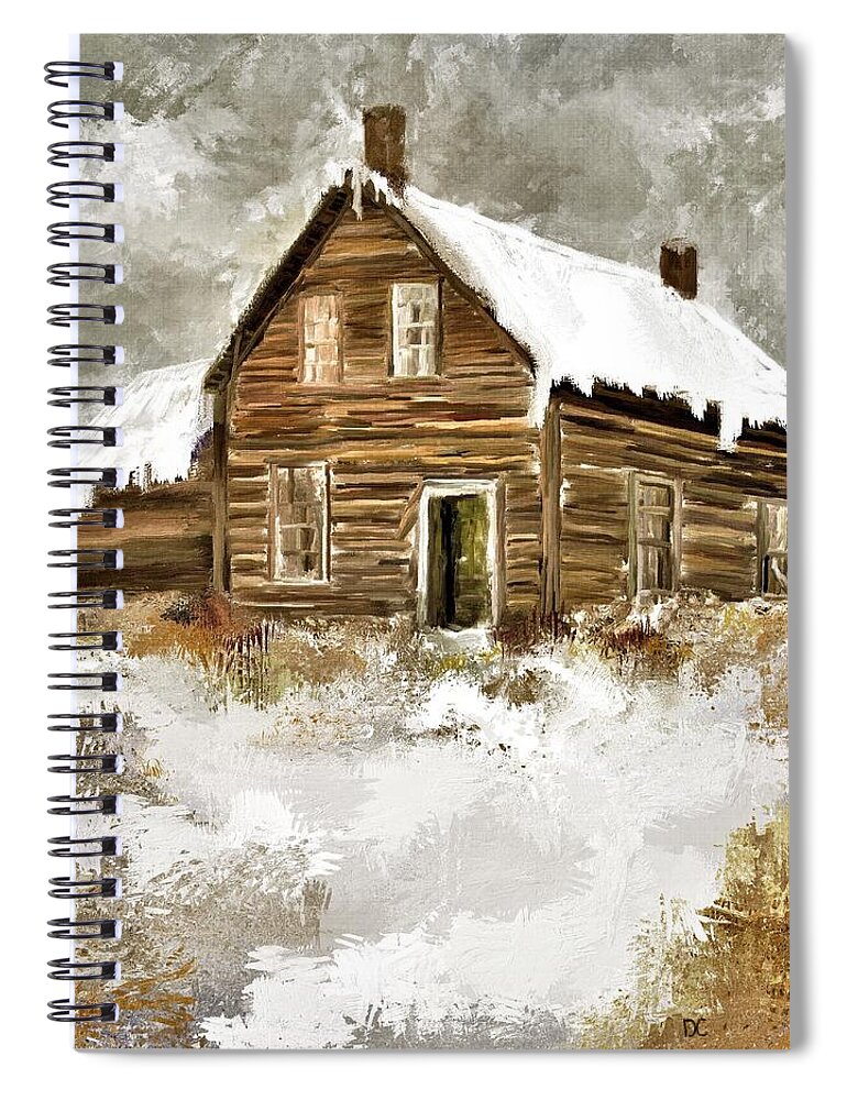 Snow Spiral Notebook featuring the painting Memories of Winters Past by Diane Chandler