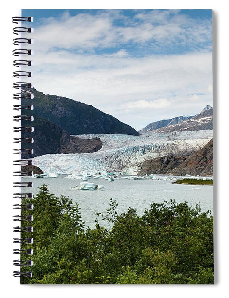 Water's Edge Spiral Notebook featuring the photograph Mendenhall Glacier And Bay by Blake Kent / Design Pics