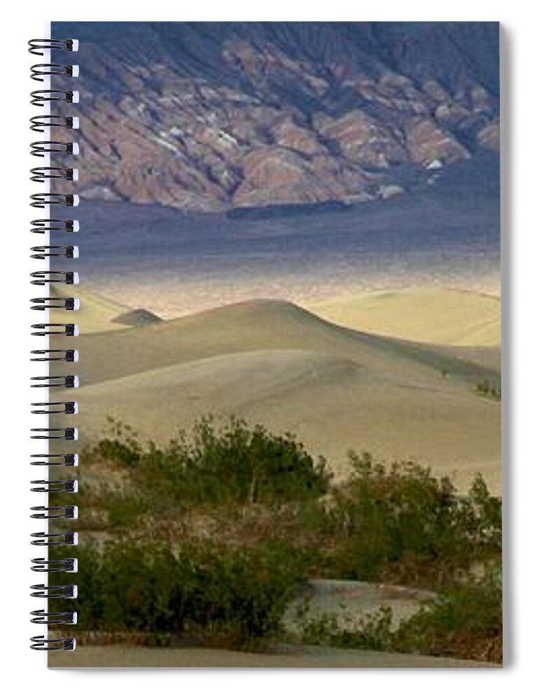 Mesquite Flats Spiral Notebook featuring the photograph Mesquite Flat Sunset by Ed Riche
