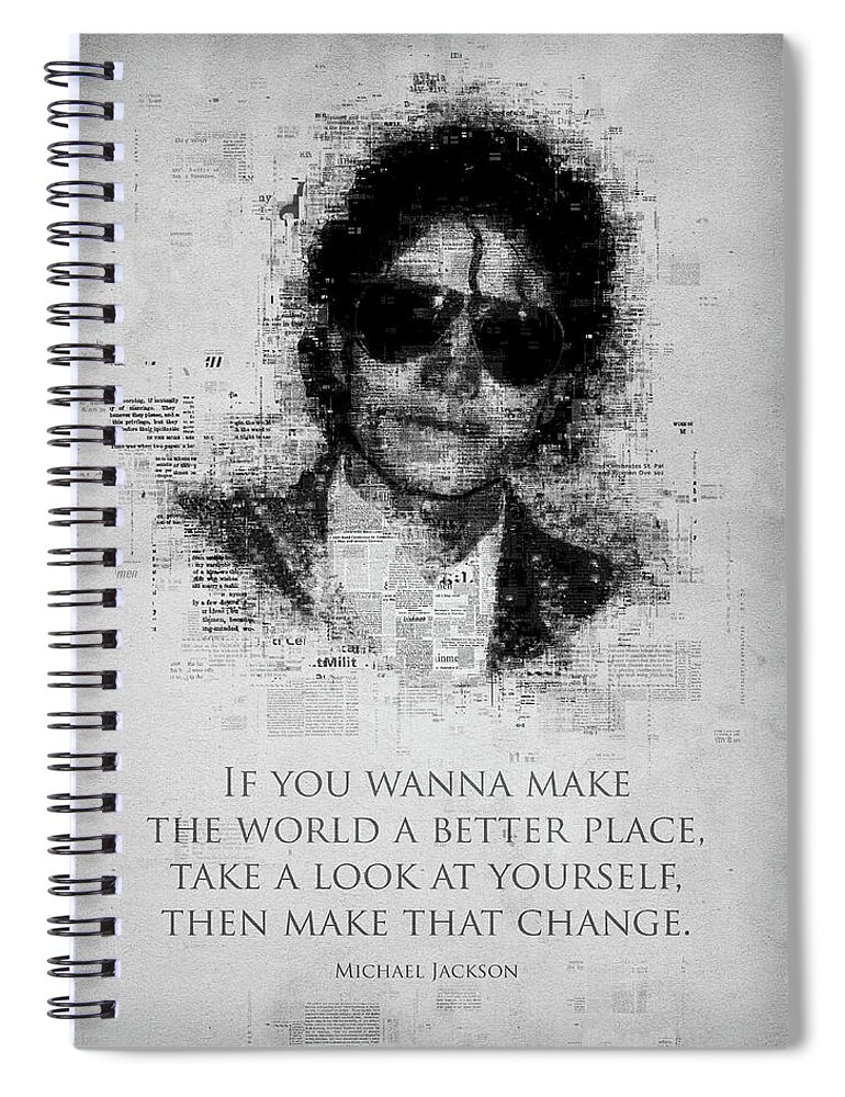 Michael Spiral Notebook featuring the digital art Michael Jackson by Gab Fernando