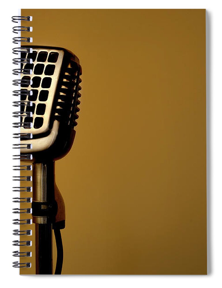 Music Spiral Notebook featuring the photograph Microphone 014 by Francisblack
