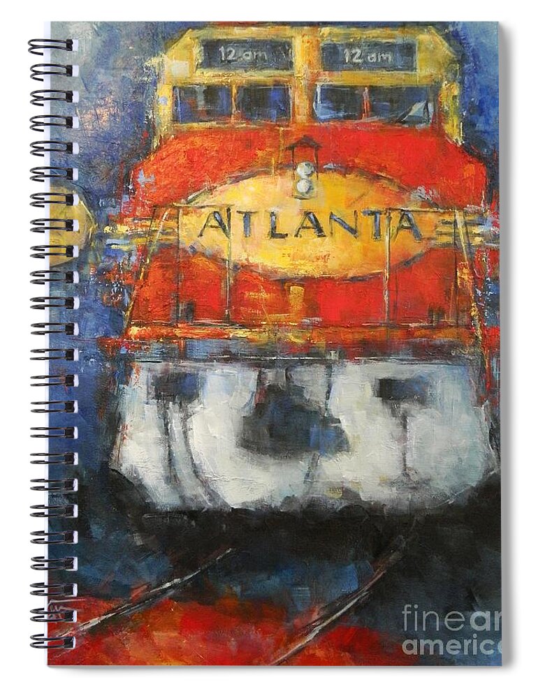 Train Spiral Notebook featuring the painting Midnight Train to Georgia by Dan Campbell
