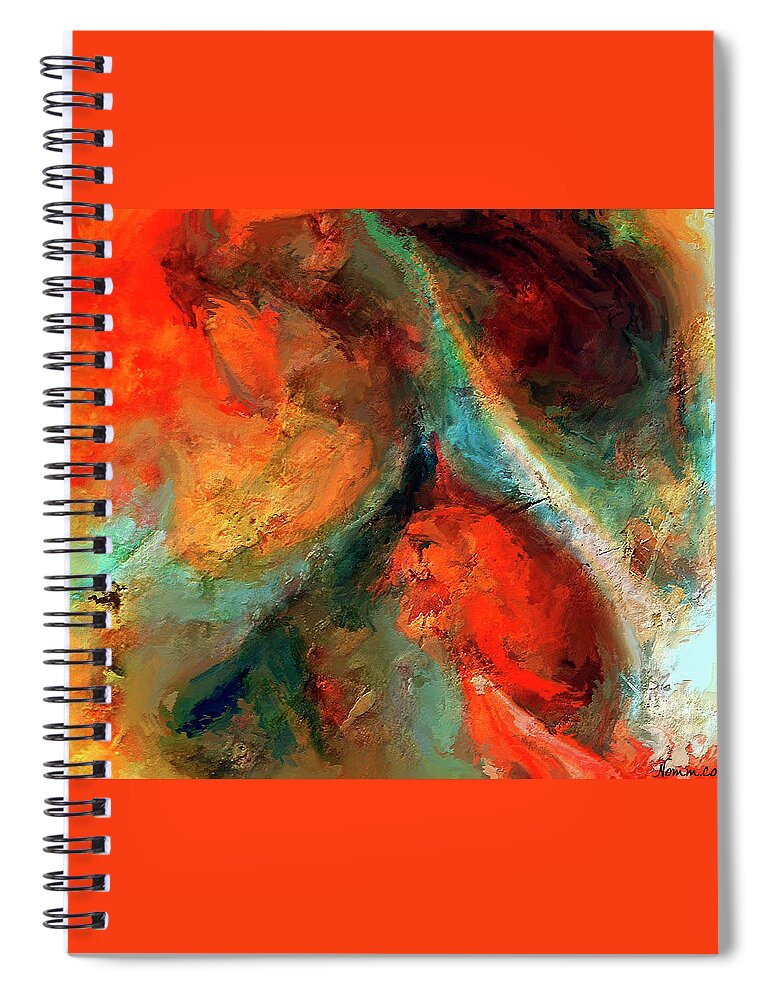  Spiral Notebook featuring the painting Midstream by Rein Nomm