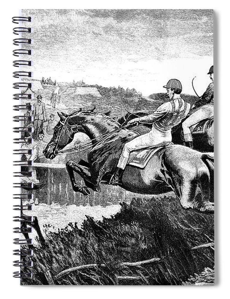 Event Spiral Notebook featuring the digital art Military Steeplechase Victorian by Whitemay