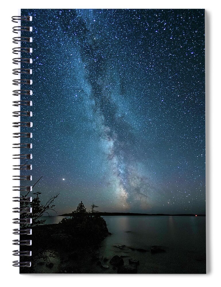  Spiral Notebook featuring the photograph Milky Way as seem from Isle Royale National Park by Nick Noble