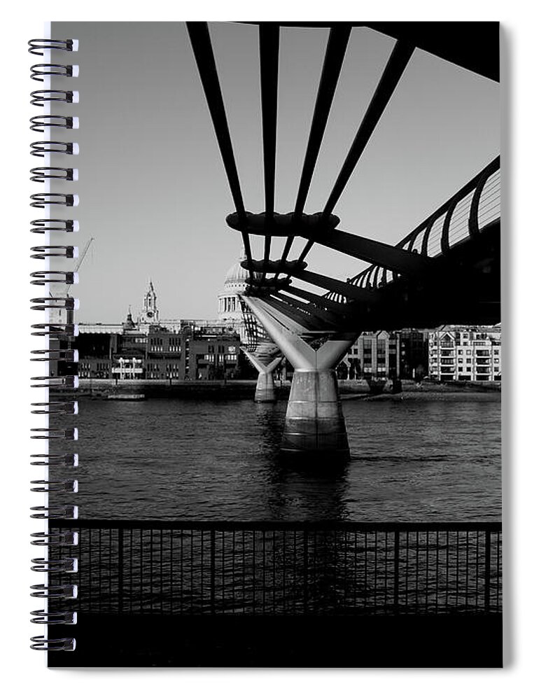 Bridge Spiral Notebook featuring the photograph Millennium Bridge by Edward Lee