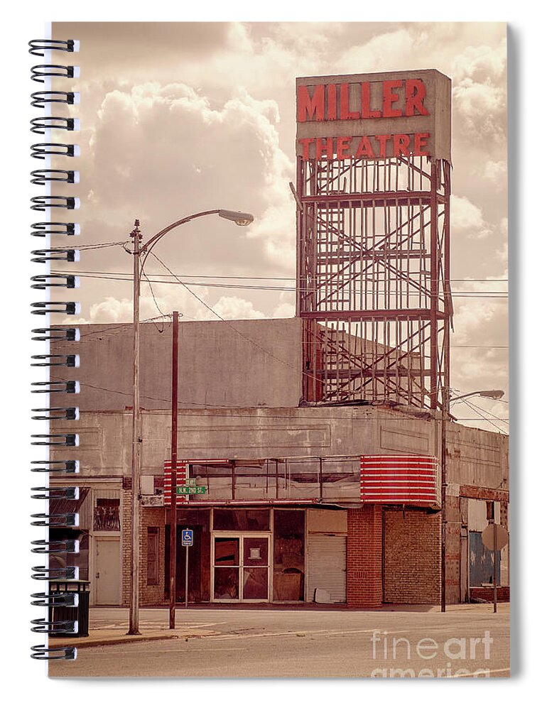 Miller Theatre Spiral Notebook featuring the photograph Miller Theatre by Imagery by Charly