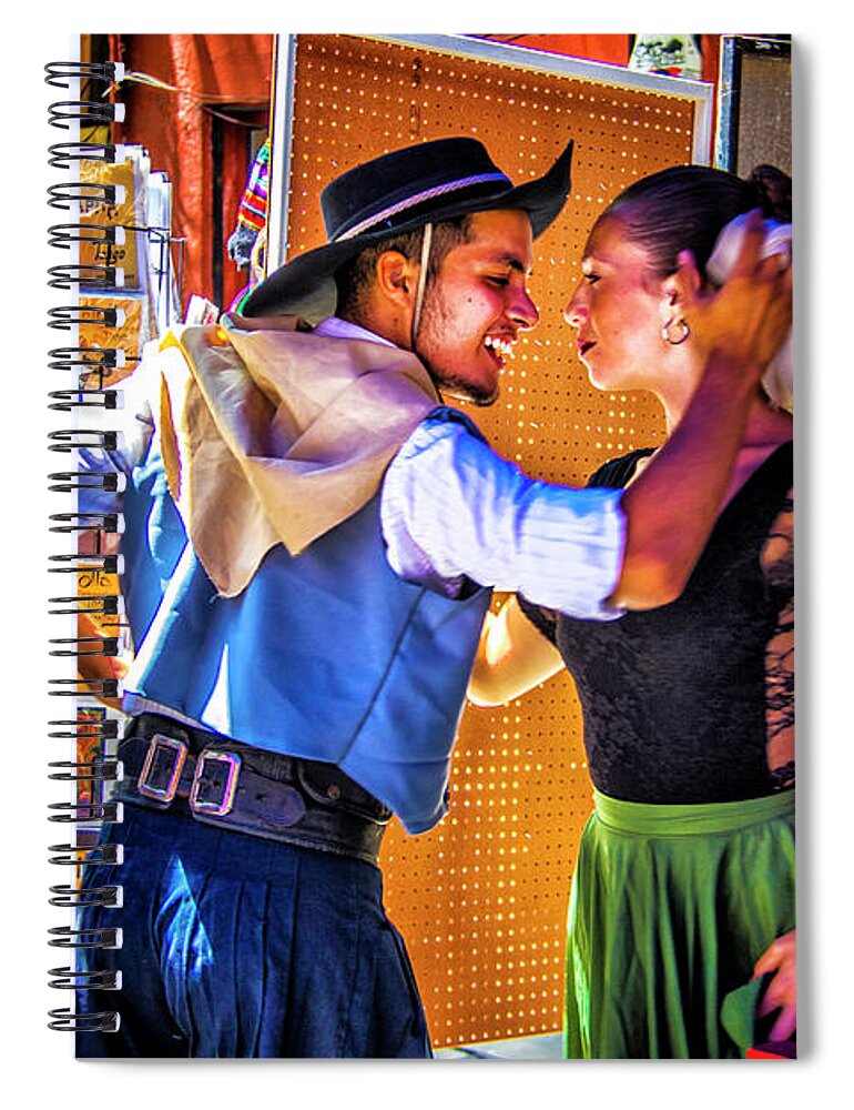 Argentina Spiral Notebook featuring the photograph MIlonga by Roberta Bragan