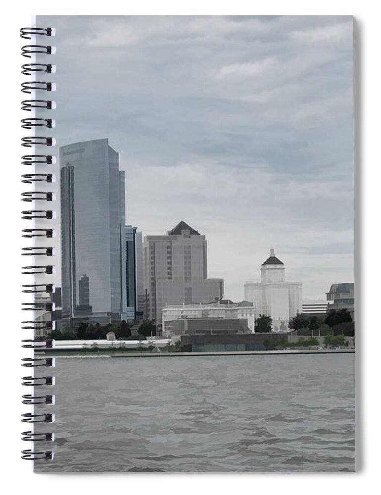 Lake Michigan Spiral Notebook featuring the photograph Milwaukee from the Water Two by Roberta Byram