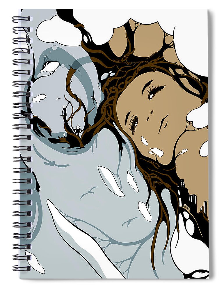 Female Spiral Notebook featuring the drawing Miner's Daughter by Craig Tilley