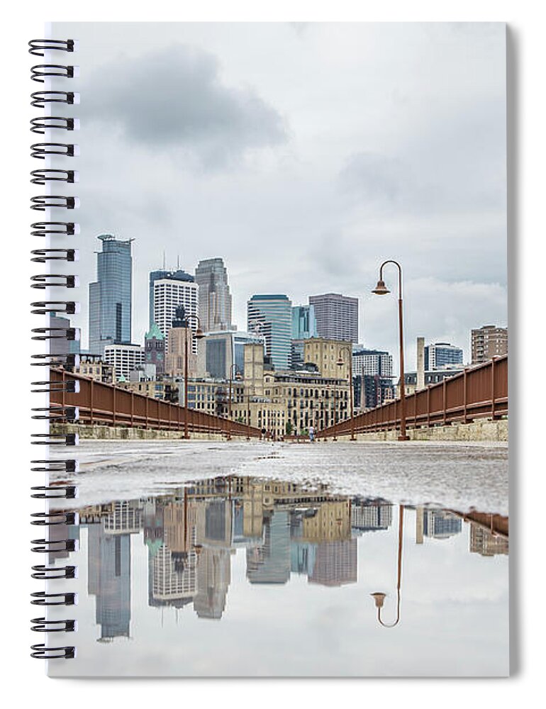 Minnesota Spiral Notebook featuring the photograph Minneapolis Reflection by Habashy Photography