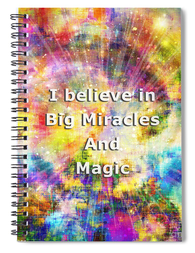 Spiritual Spiral Notebook featuring the digital art Miracle and Magic by Atousa Raissyan