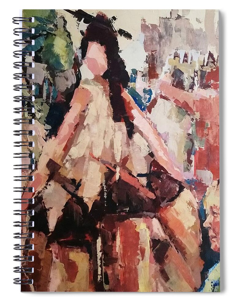 Humanity Spiral Notebook featuring the painting Mirada #1 by Nelya Pinchuk